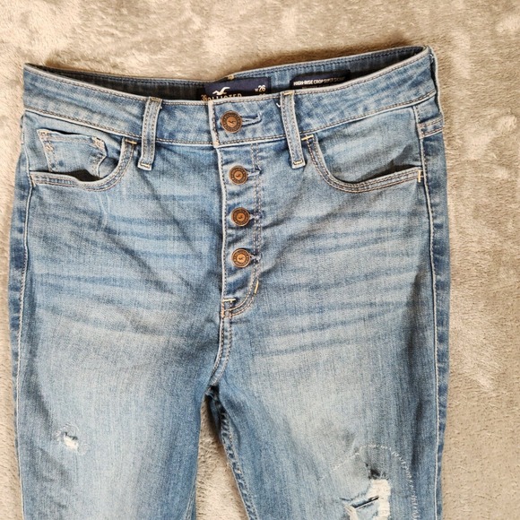 Hollister Jeans Women's 3R 27X27 High Rise Super Skinny Classic Stretch Ripped - Picture 7 of 16